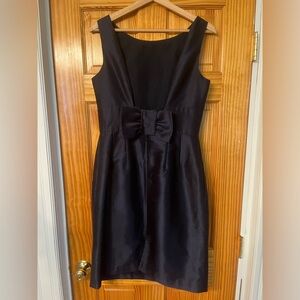 Alfred Sung A-Line Boatneck Cocktail Bridesmaid Midnight Blue Dress Size 10